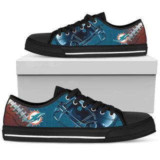 Artistic Scratch Of Miami Dolphins Low Top Shoes