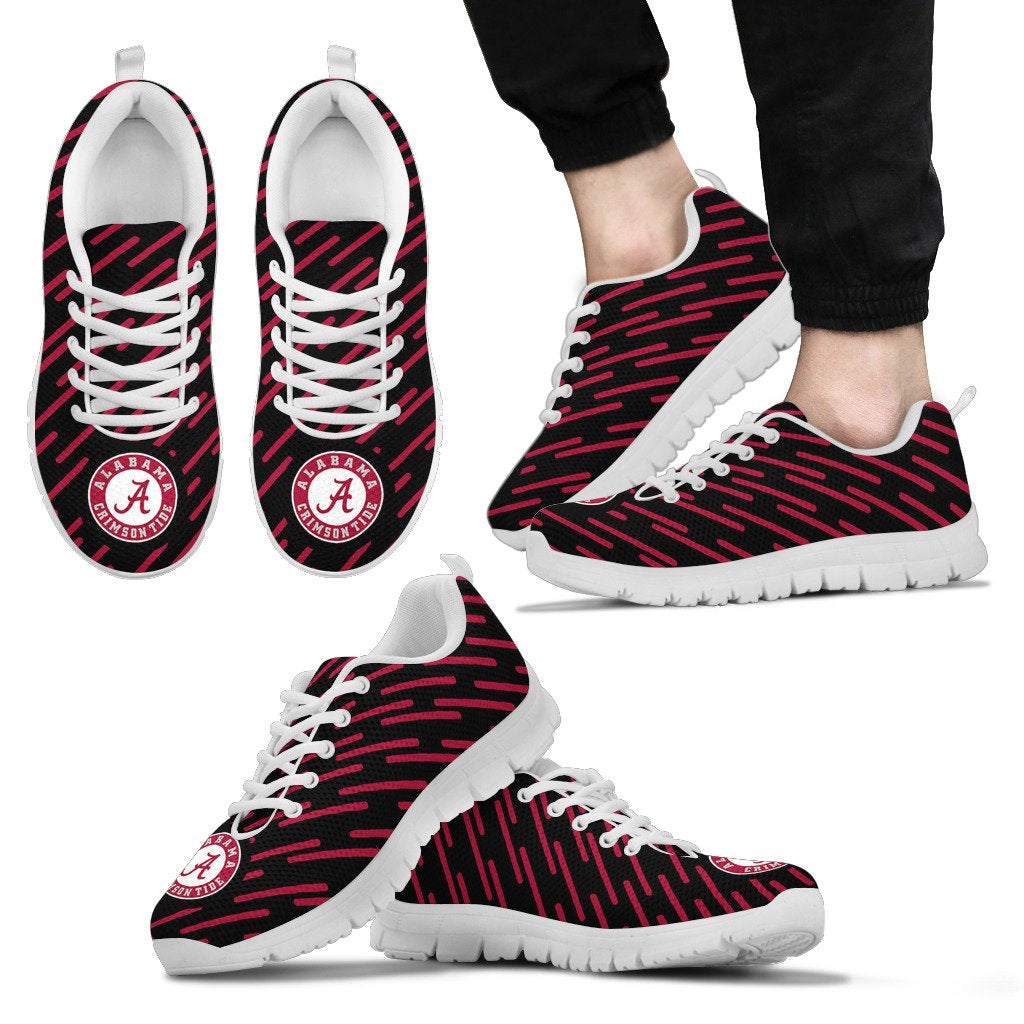 Marvelous Striped Stunning Logo Alabama Crimson Tide Sneakers