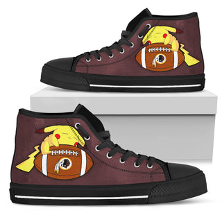 Unique Pikachu Laying On Ball Washington Redskins High Top Shoes