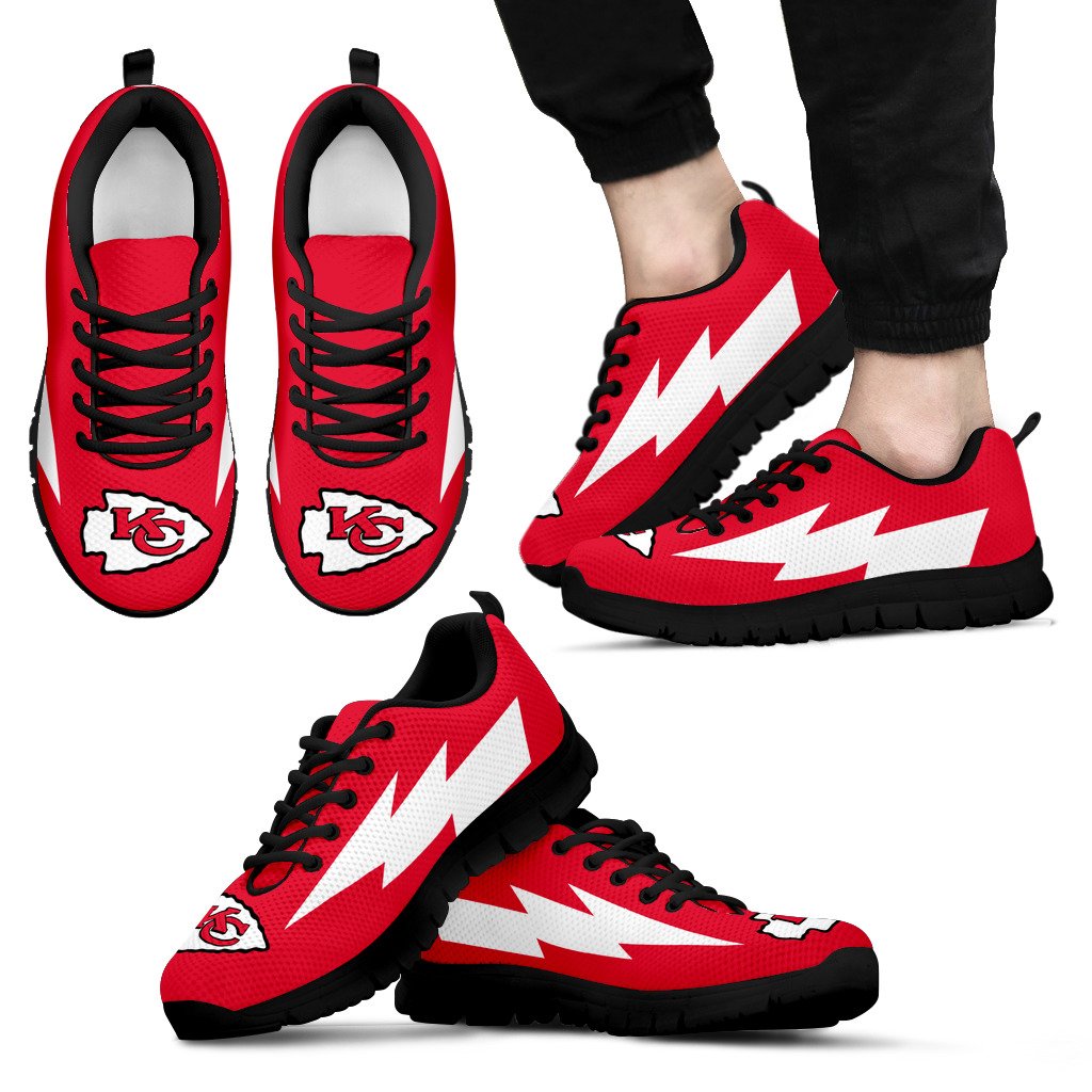 Incredible Kansas City Chiefs Sneakers Thunder Lightning Amazing Logo