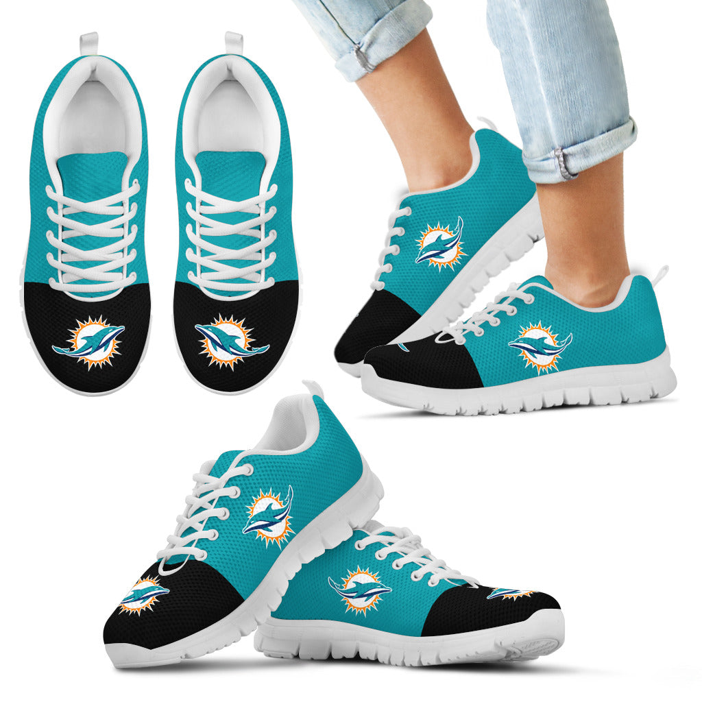 Two Colors Aparted Miami Dolphins Sneakers