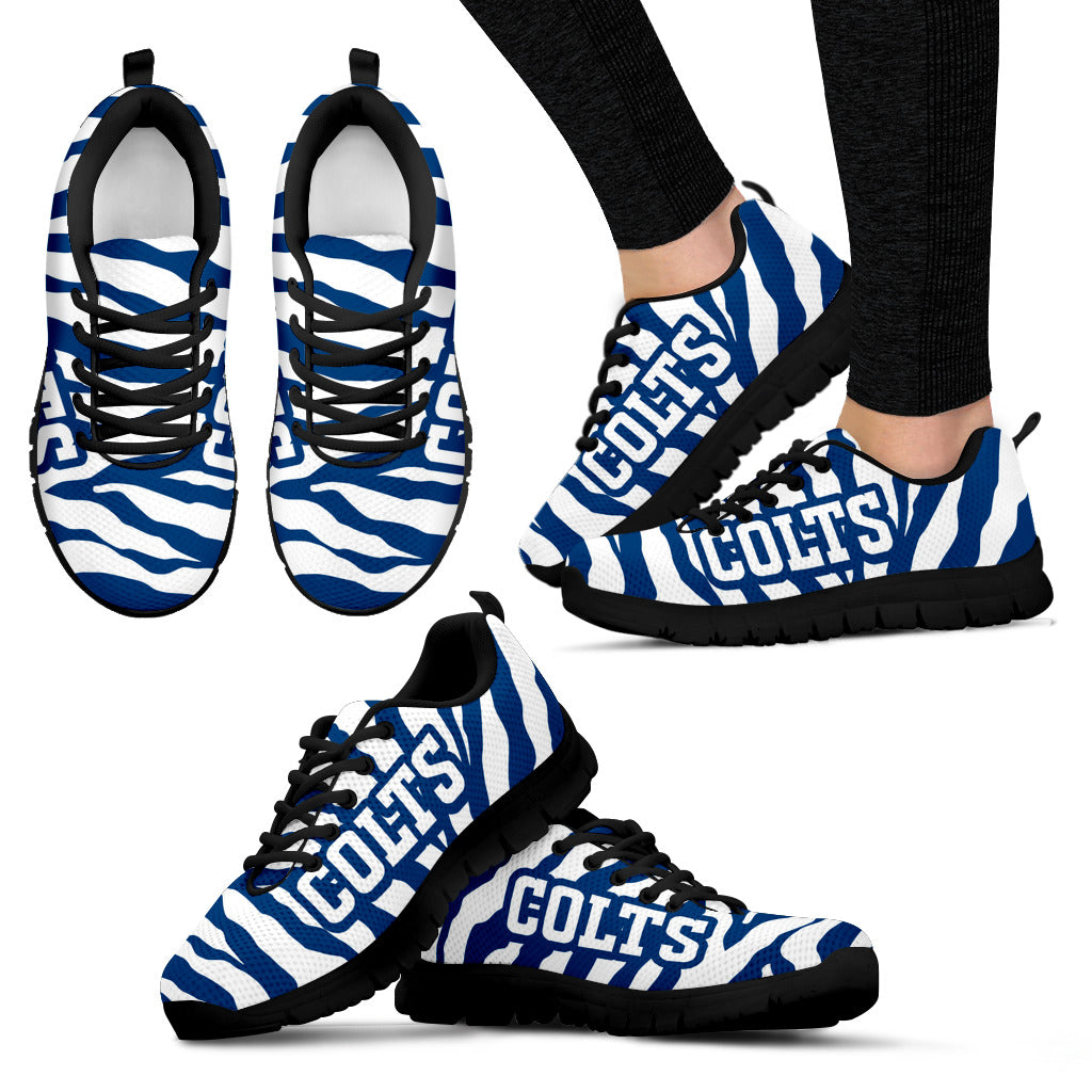 Tiger Skin Stripes Pattern Print Indianapolis Colts Sneakers