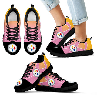 Pittsburgh Steelers Cancer Pink Ribbon Sneakers