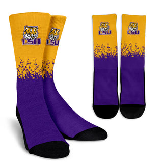 Exquisite Fabulous Pattern Little Pieces LSU Tigers Crew Socks