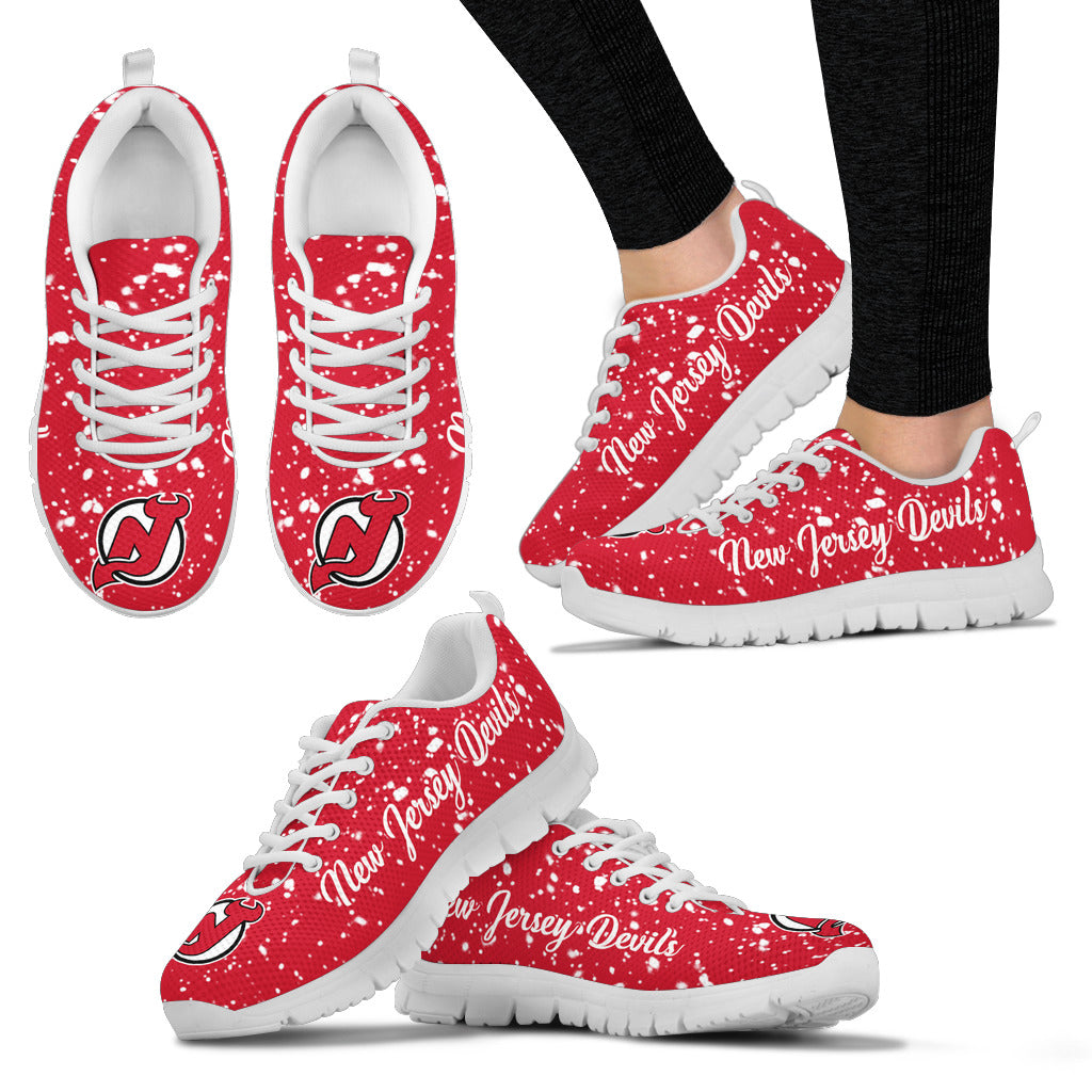 Christmas Snowing Incredible Pattern New Jersey Devils Sneakers
