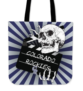 Clapper Film Skull Colorado Rockies Tote Bags