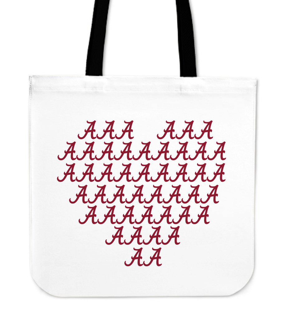 Alabama Crimson Tide Heart Logo Tote Bags - Best Funny Store