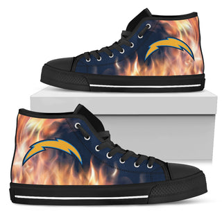 Fighting Like Fire Los Angeles Chargers High Top Shoes