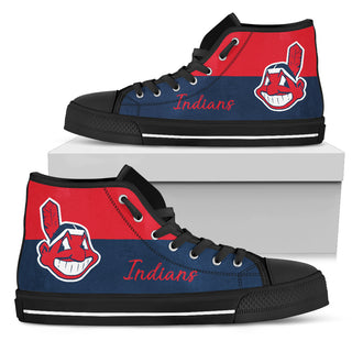 Divided Colours Stunning Logo Cleveland Indians High Top Shoes