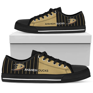Simple Design Vertical Stripes Anaheim Ducks Low Top Shoes