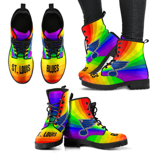Colorful Rainbow St. Louis Blues Boots