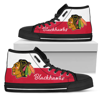 Divided Colours Stunning Logo Chicago Blackhawks High Top Shoes