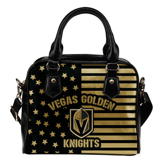 Twinkle Star With Line Vegas Golden Knights Shoulder Handbags