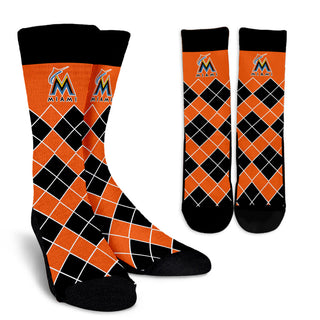 Gorgeous Miami Marlins Argyle Socks