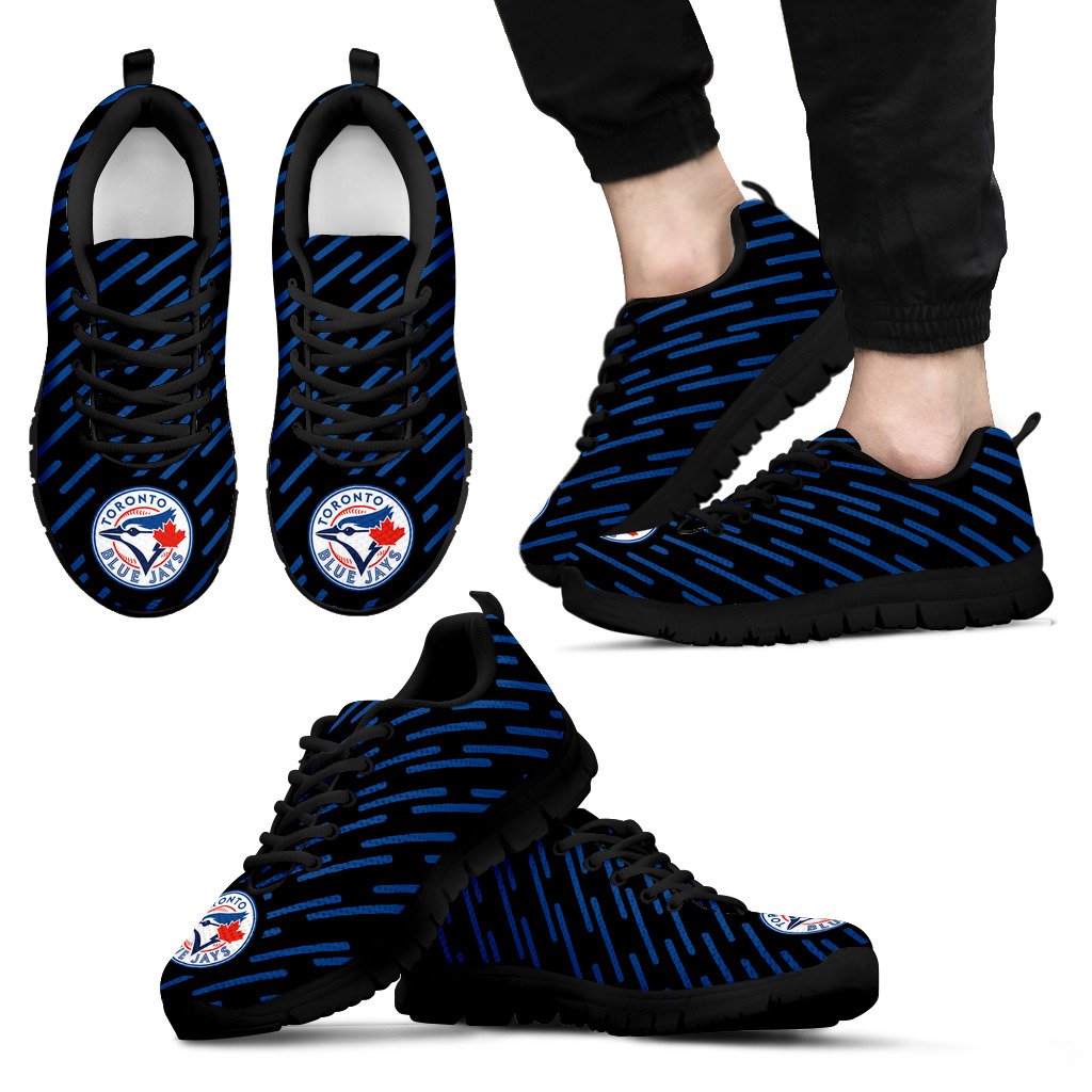 Marvelous Striped Stunning Logo Toronto Blue Jays Sneakers