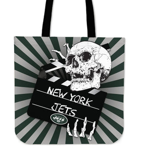 Clapper Film Skull New York Jets Tote Bags