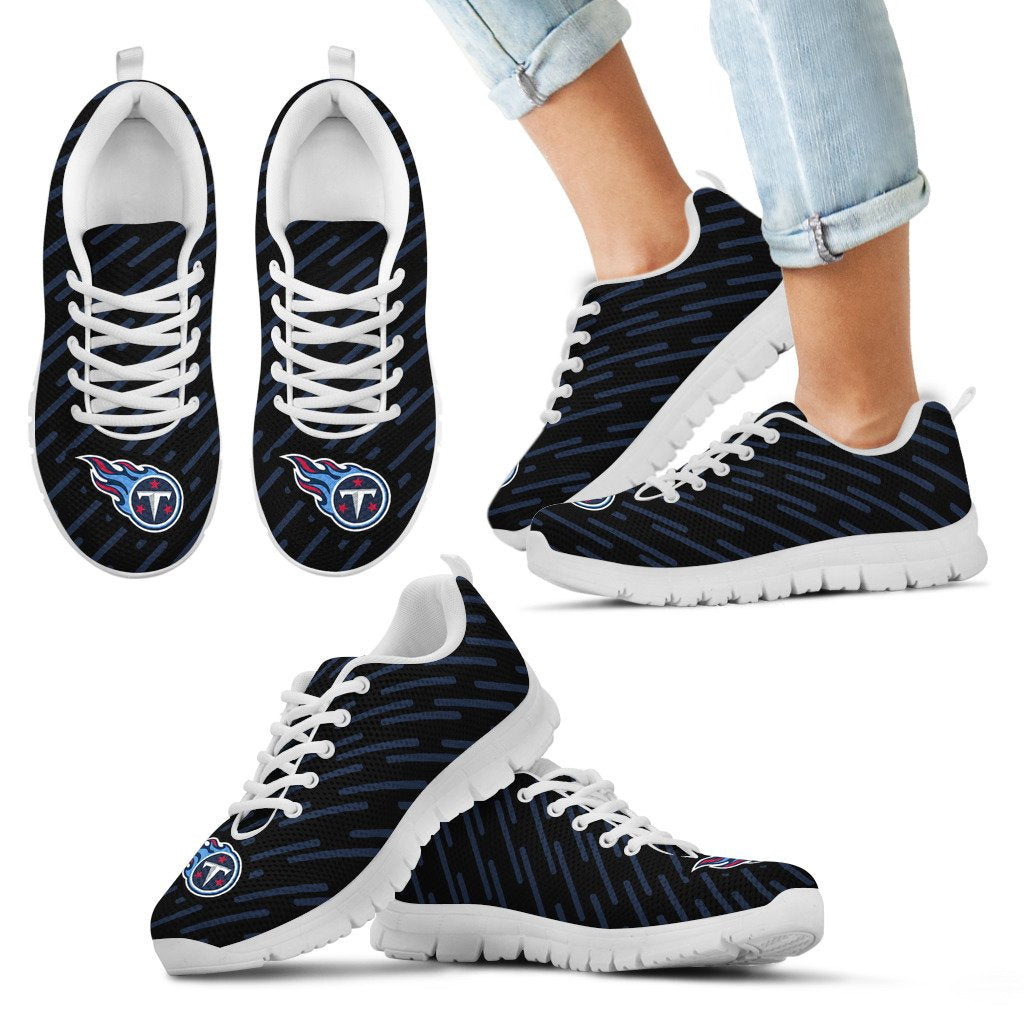Marvelous Striped Stunning Logo Tennessee Titans Sneakers