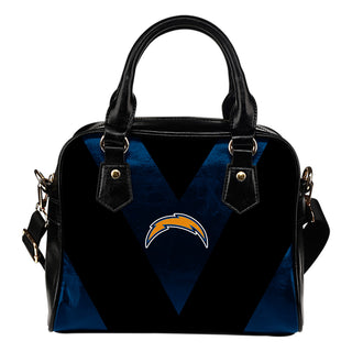 Triangle Double Separate Colour Los Angeles Chargers Shoulder Handbags