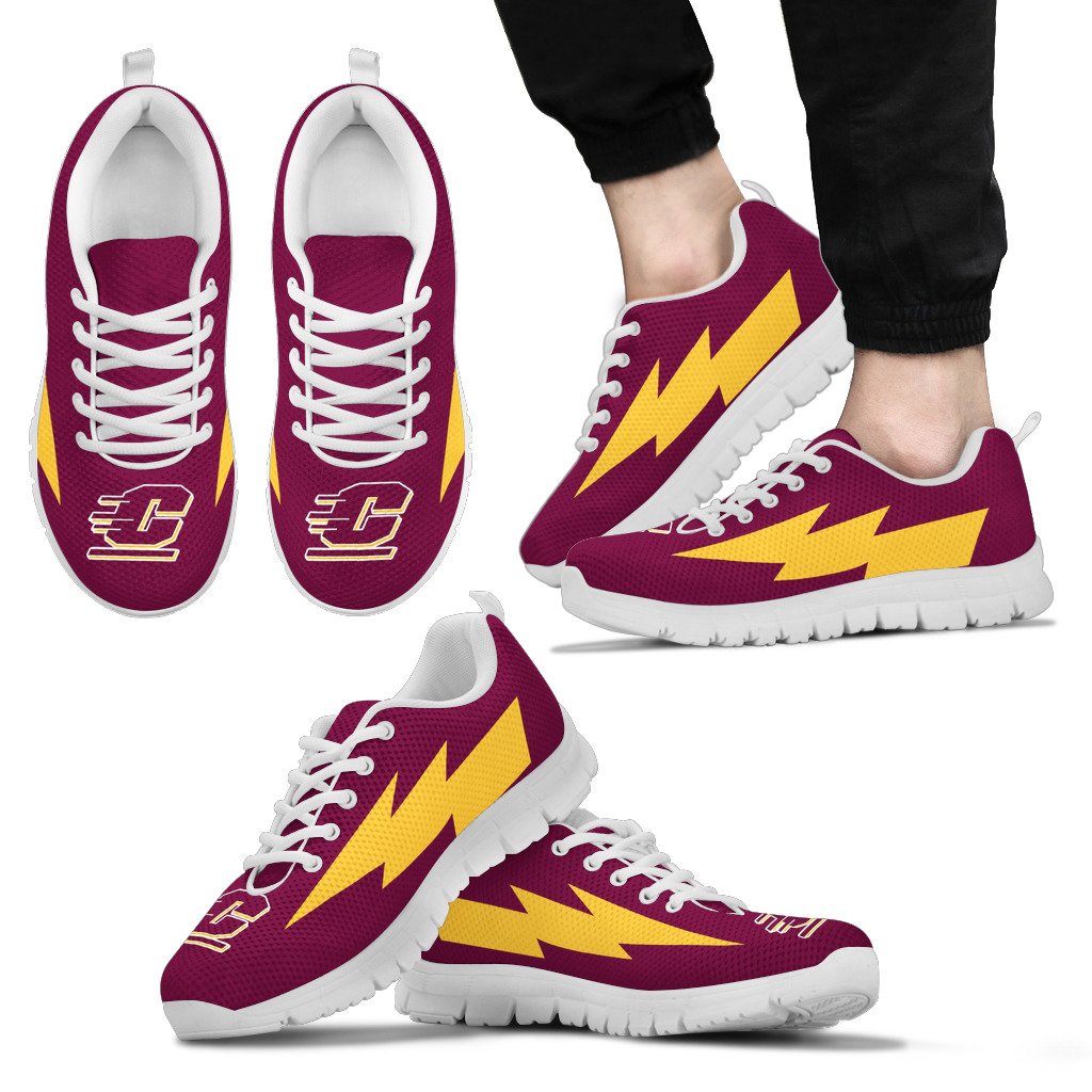 Thunder Lightning Amazing Pictures Pretty Logo Central Michigan Chippewas Sneakers