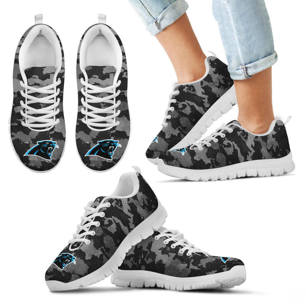 Arches Top Fabulous Camouflage Background Carolina Panthers Sneakers