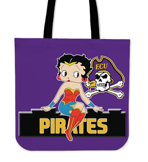 Wonder Betty Boop East Carolina Pirates Tote Bags