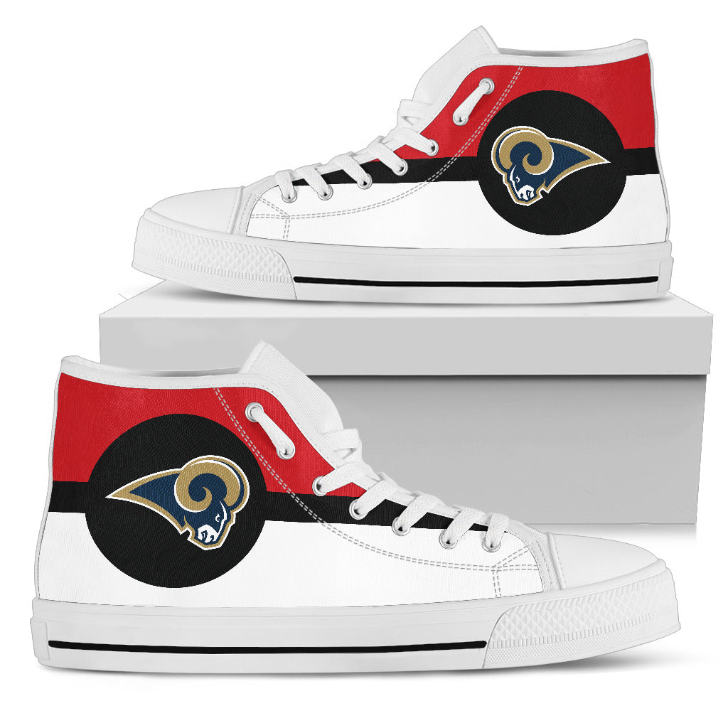Bright Colours Open Sections Great Logo Los Angeles Rams High Top Shoes