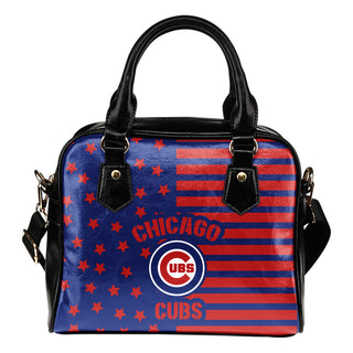 Twinkle Star With Line Chicago Cubs Shoulder Handbags