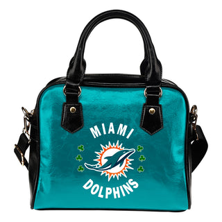 Central Beautiful Logo Circle Lucky Leaf Miami Dolphins Shoulder Handbags