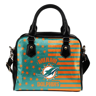 Twinkle Star With Line Miami Dolphins Shoulder Handbags