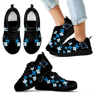 Flowers Pattern Carolina Panthers Sneakers
