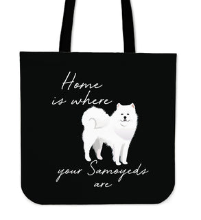 Home Is Where My Samoyeds Are Tote Bags