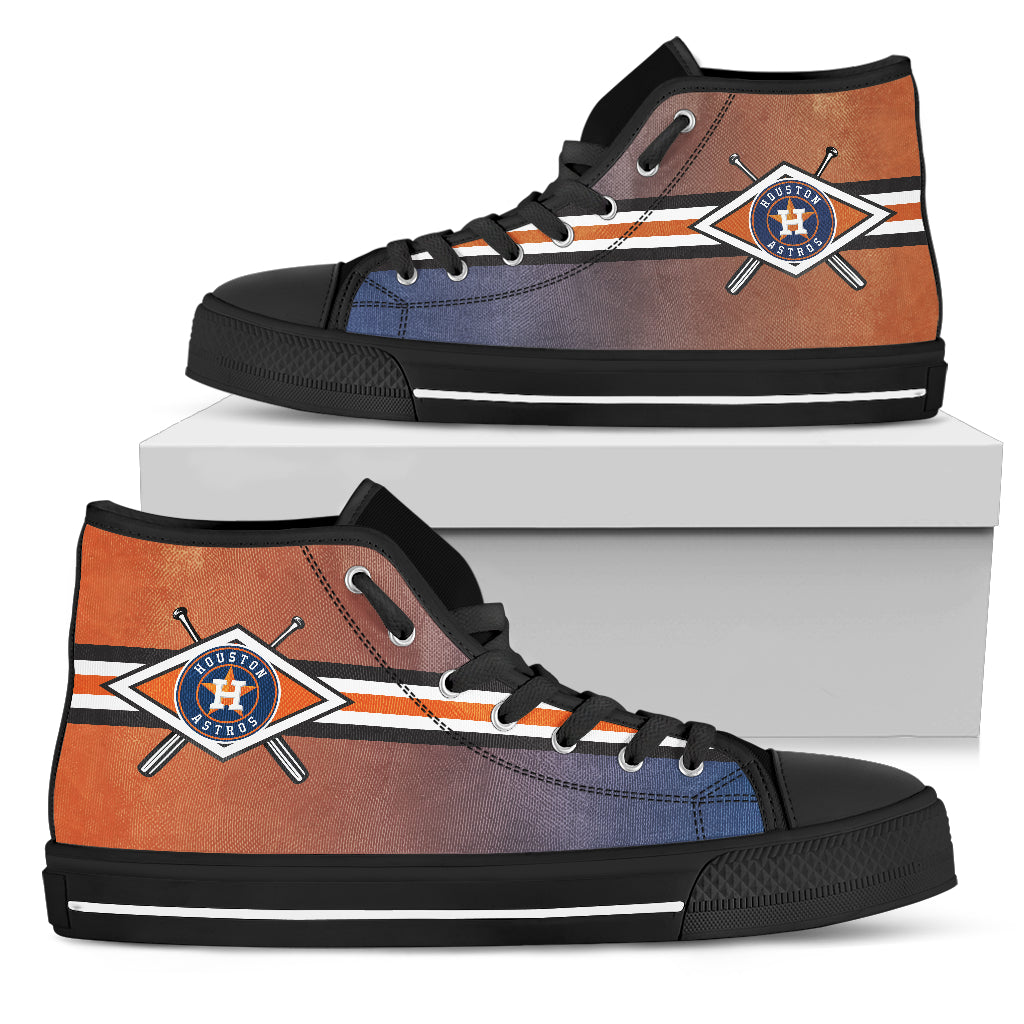 Double Stick Check Houston Astros  High Top Shoes