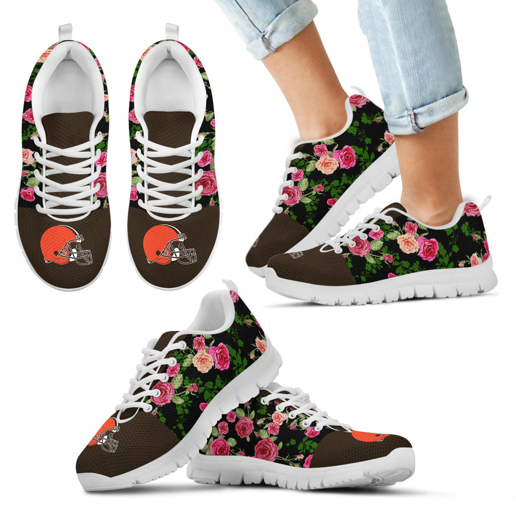 Vintage Floral Cleveland Browns Sneakers