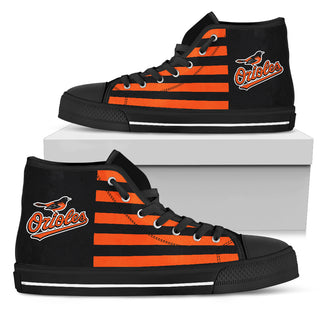 American Flag Baltimore Orioles High Top Shoes