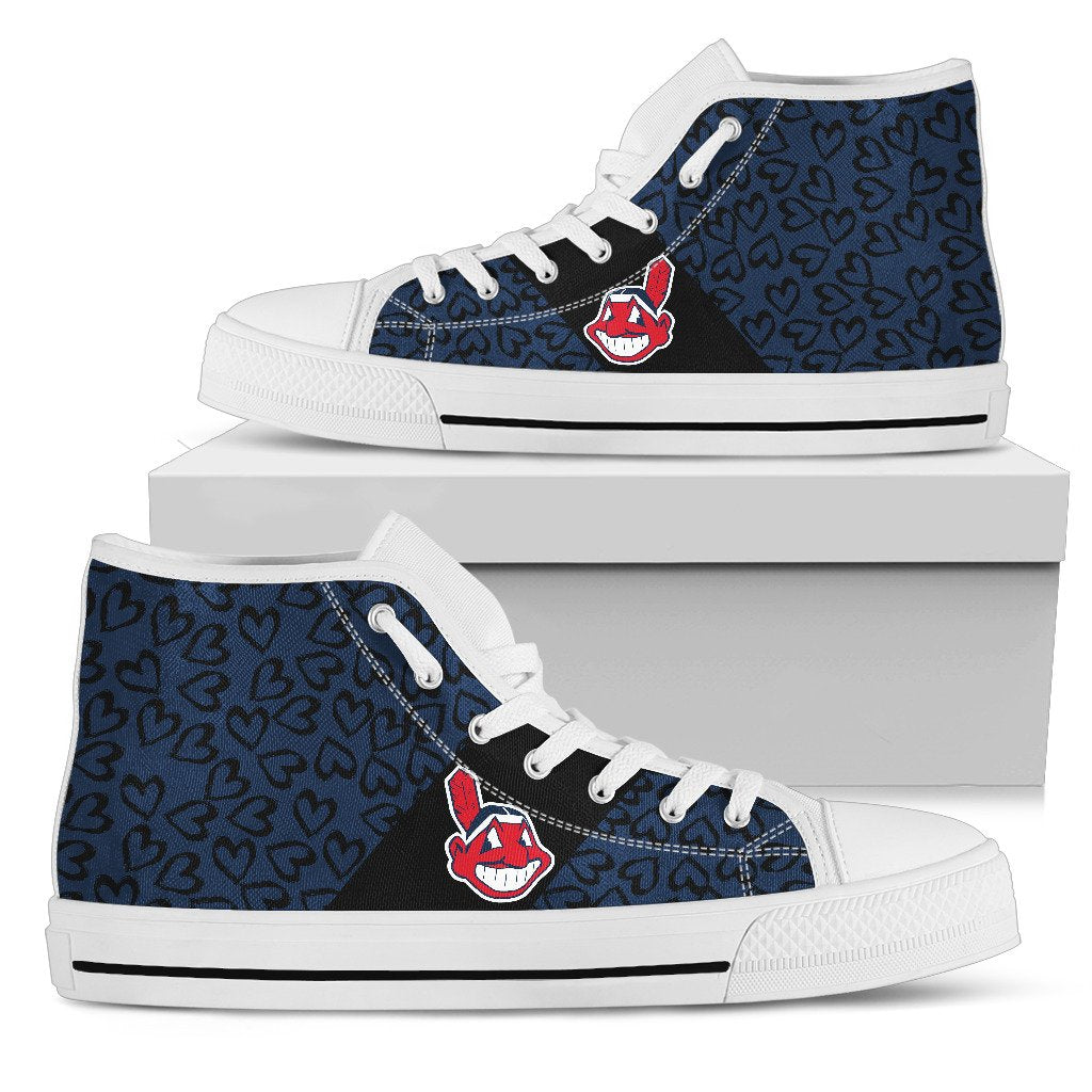 Perfect Cross Color Absolutely Nice Cleveland Indians High Top Shoes