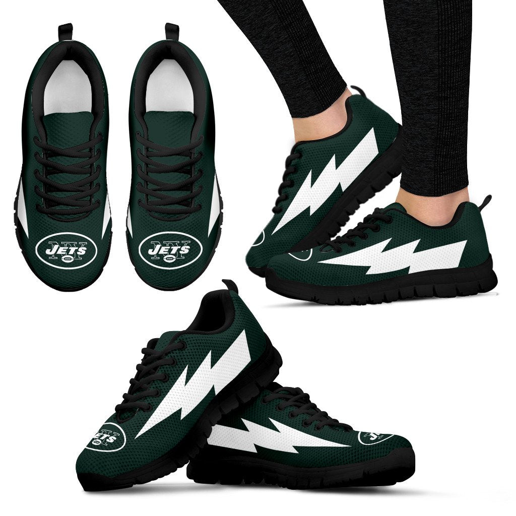 Colorful Style New York Jets Sneakers Thunder Lightning Amazing Logo