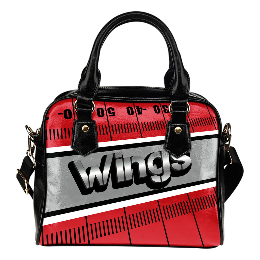 Detroit Red Wings Silver Name Colorful Shoulder Handbags