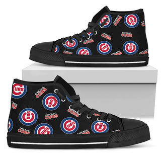 Script Logo Pattern Chicago Cubs High Top Shoes