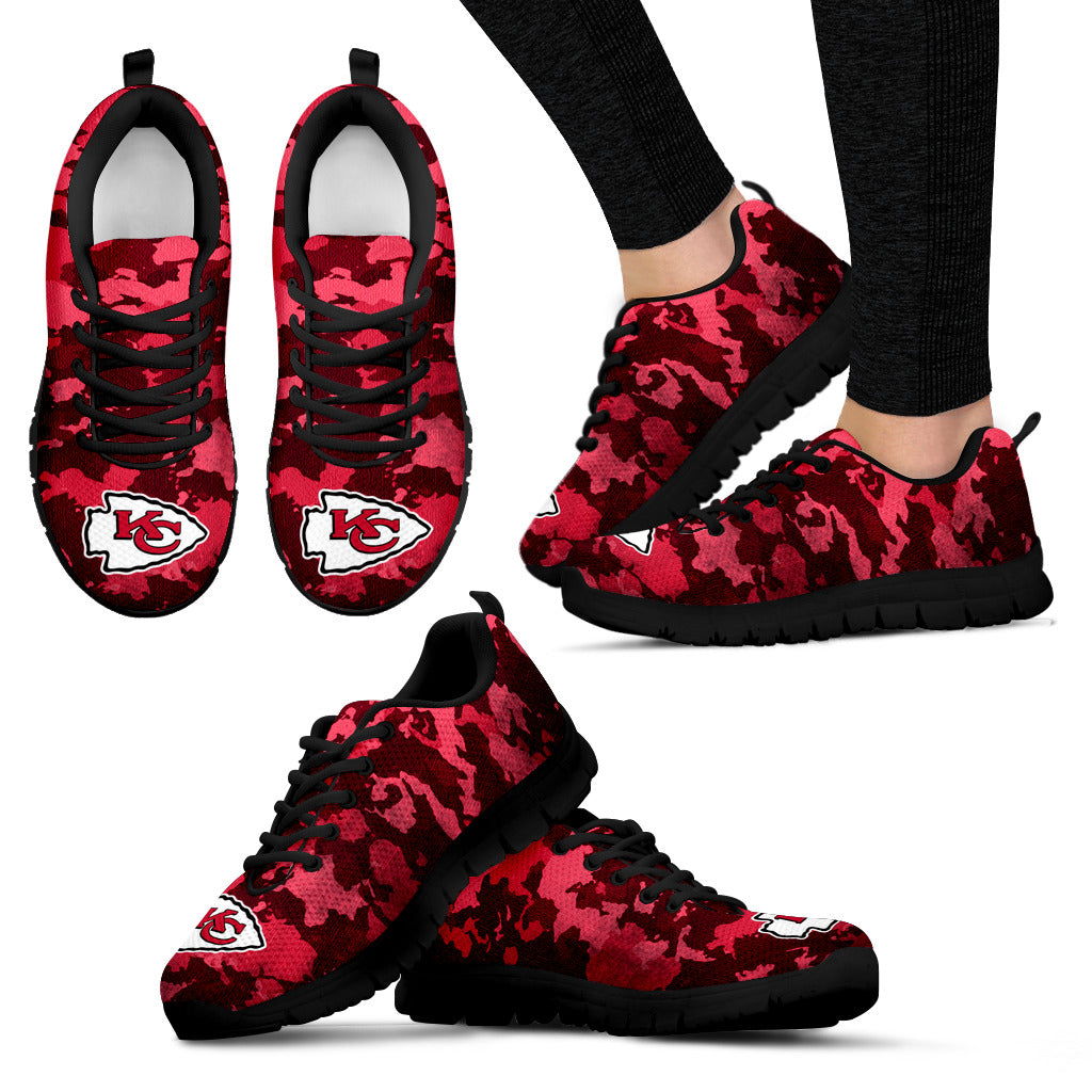 Arches Top Fabulous Camouflage Background Kansas City Chiefs Sneakers