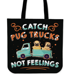 Catch Pug Trucks Tote Bags