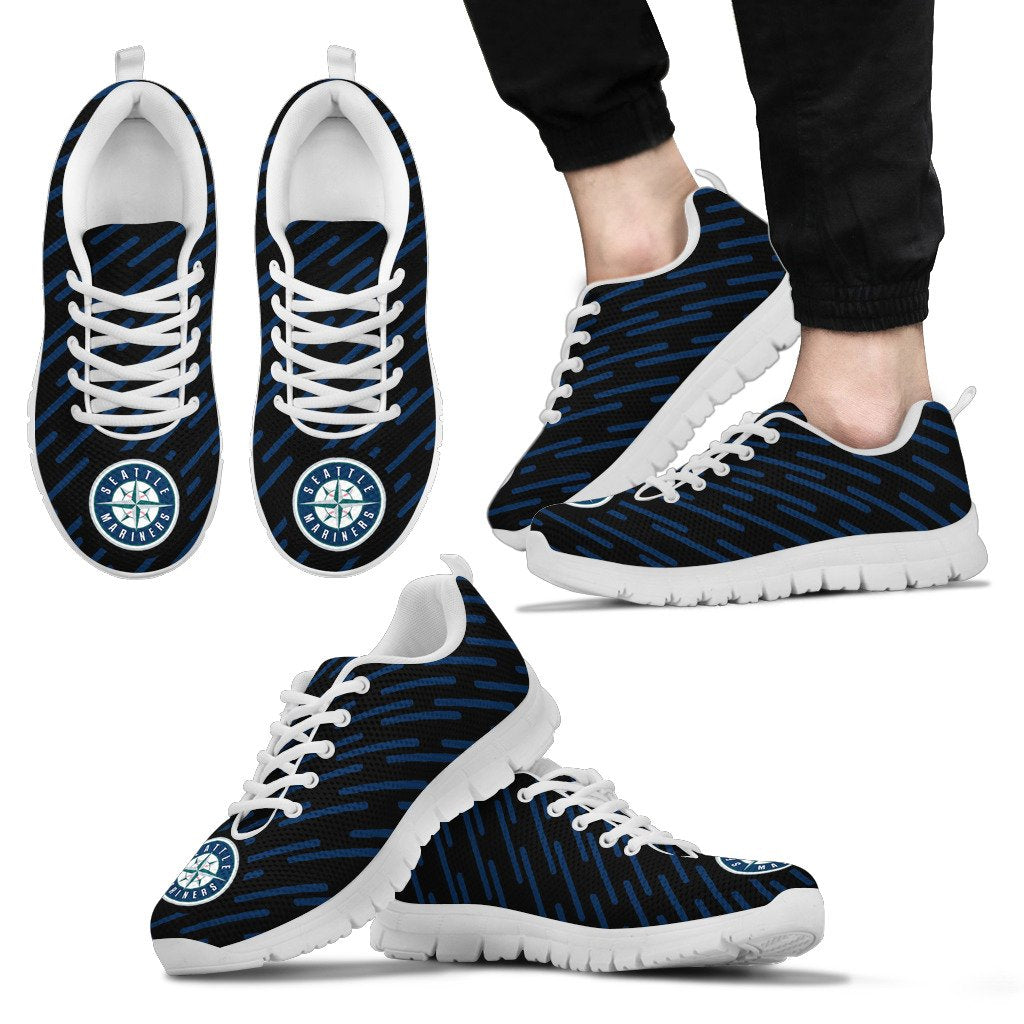 Marvelous Striped Stunning Logo Seattle Mariners Sneakers