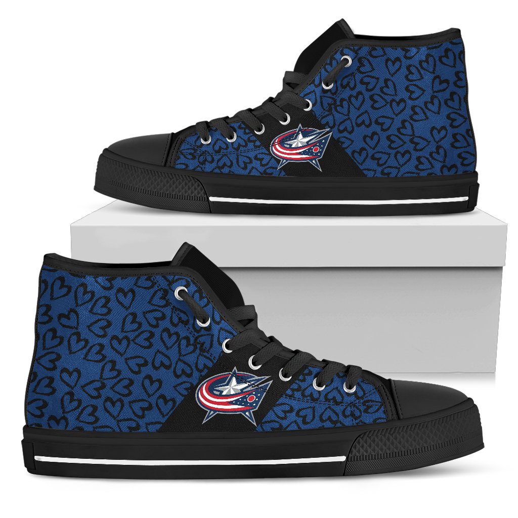 Perfect Cross Color Absolutely Nice Columbus Blue Jackets High Top Shoes