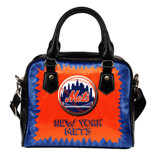Jagged Saws Mouth Creepy New York Mets Shoulder Handbags
