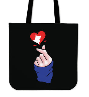 Heart Shape Husky Tote Bags