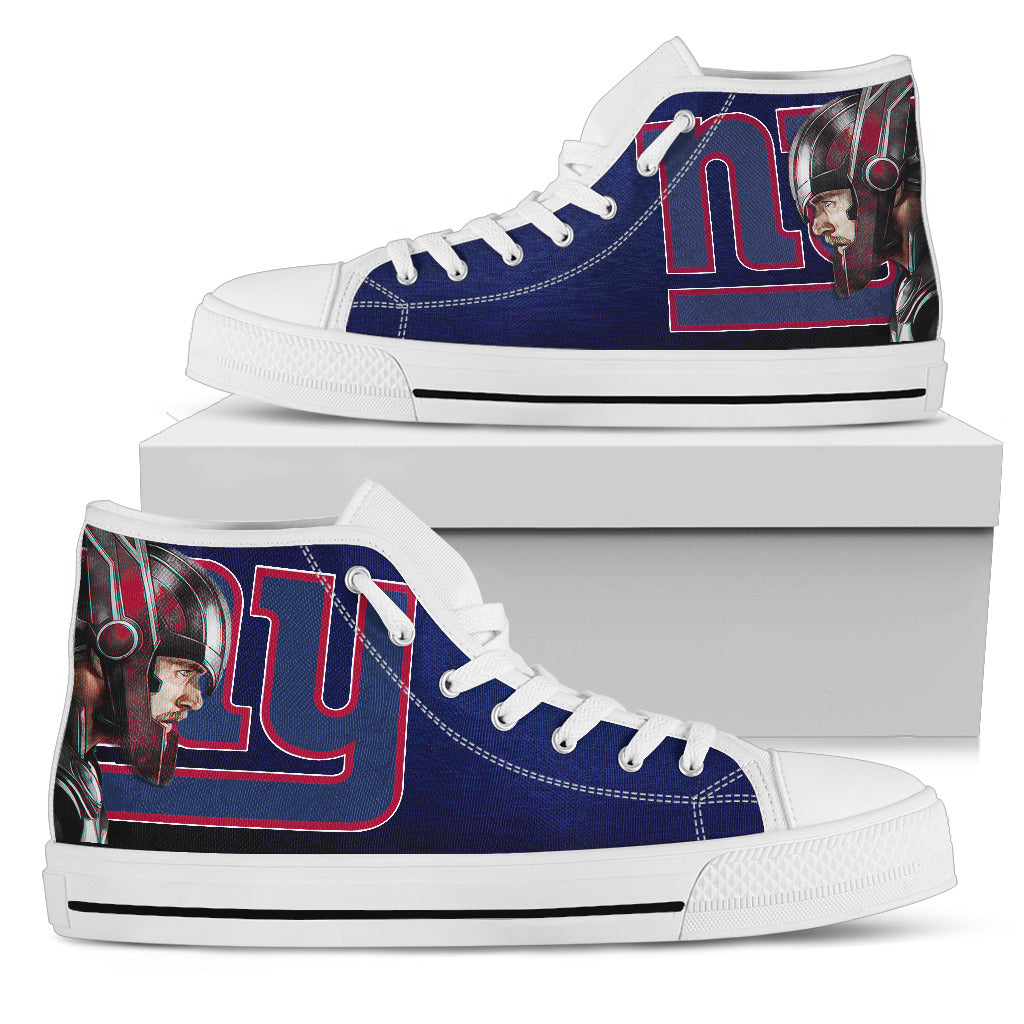 Thor Head Beside New York Giants High Top Shoes