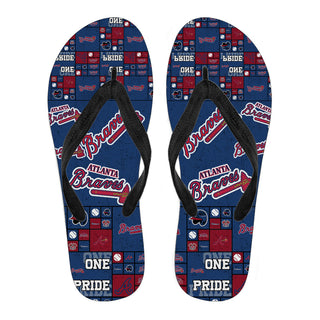 Pride Flag Atlanta Braves Flip Flops