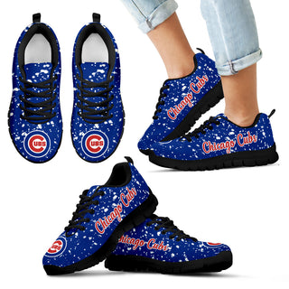 Christmas Snowing Incredible Pattern Chicago Cubs Sneakers