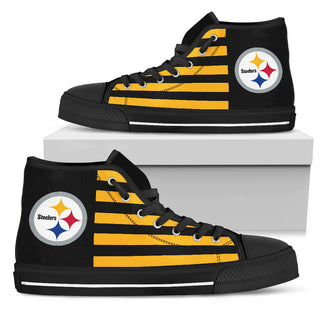 American Flag Pittsburgh Steelers High Top Shoes