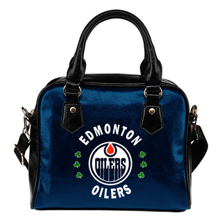 Central Beautiful Logo Circle Lucky Leaf Edmonton Oilers Shoulder Handbags