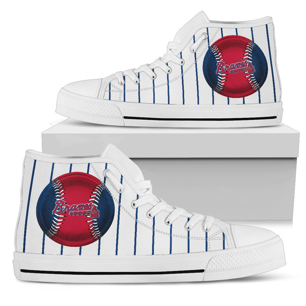 Straight Line With Deep Circle Atlanta Braves High Top Shoes